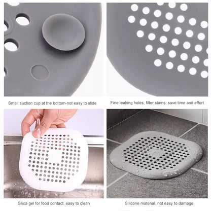 Shower Drain Covers Silicone Tube Drain Hair Catcher Stopper with Sucker for Bathroom Kitchen Filter Trap Home Drain Protectors