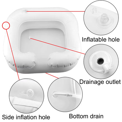 Inflatable Shampoo Tray Hair Washing Tub for the disabled Tub Portable with Drain Tube PVC