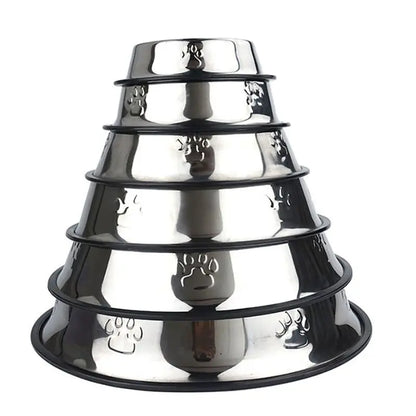 Paw Stainless Steel Pet Dog Bowl Feeder Skidproof Anti-Ant Shape Cat Dog Bowls Food Accessories Pet Supplies 6 Sizes